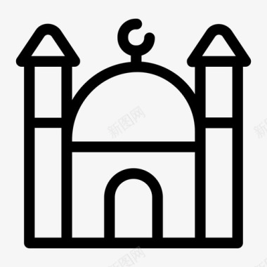 着名地标建筑清真寺伊斯兰教伊斯坦布尔图标