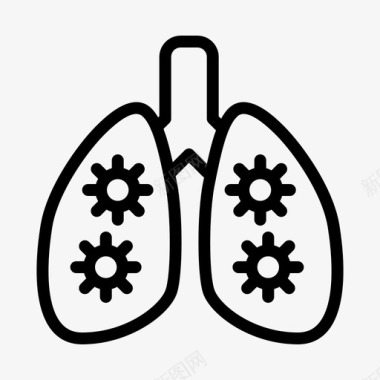 肾脏器官肺内病毒细菌健康图标