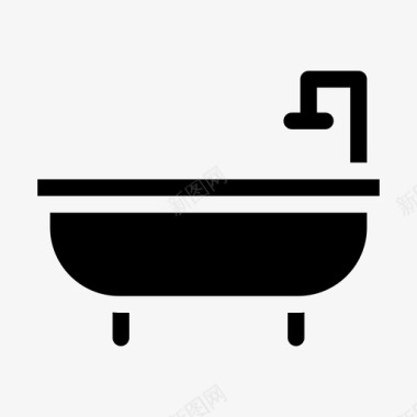 酒店浴缸洗浴浴室图标