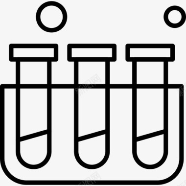 矢量试管试管实验室医疗服务线图标