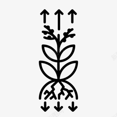 种子破土而出生长生物绿色图标