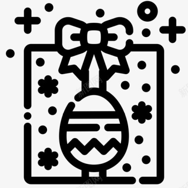 复活节礼物盒子鸡蛋图标