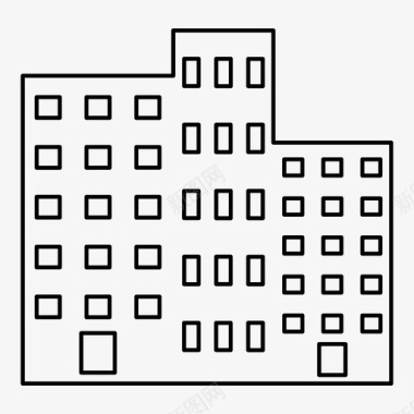 建筑与城市建筑公寓城市图标