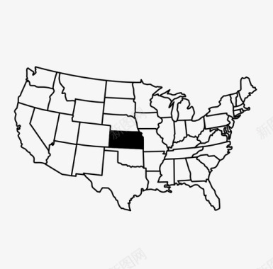 堪萨斯州美国大平原图标