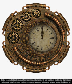 SteampunkClockRenderbyfrozenstocks不用勾图素材