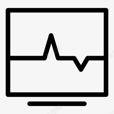 医疗设备屏幕心电图监视器图标