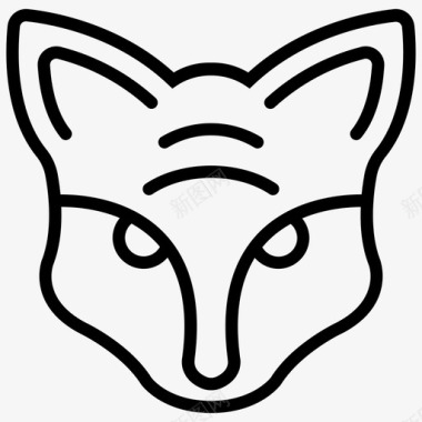狡猾狐狸狐狸森林动物狐狸脸图标
