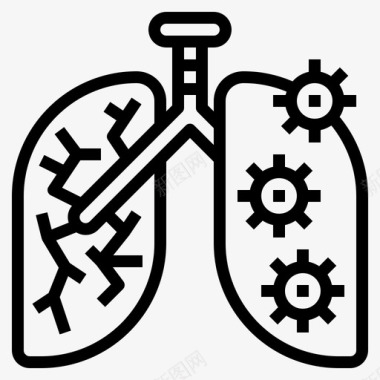 肺冠冠状病毒图标