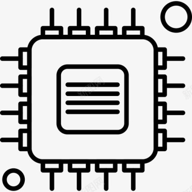 工艺小飞机芯片计算机cpu图标