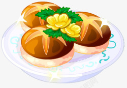 蘑菇包手绘插画甜品蛋糕食品零食美食素材