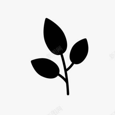花草枝叶叶枝自然图标