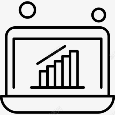 笔记本电脑分析图表图标