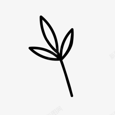 花草枝叶叶枝自然图标