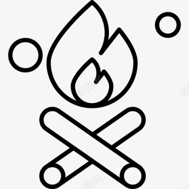 篝火篝火营火热的图标