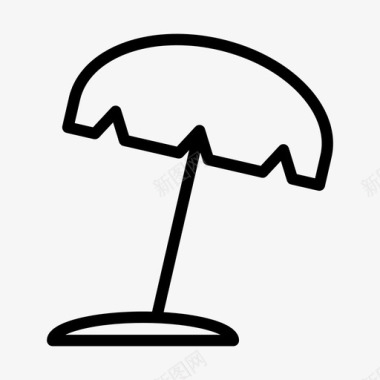 花雨伞伞海滩假日夏天图标
