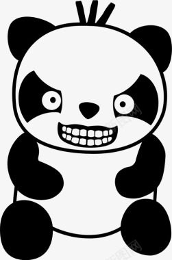 熊猫笑脸搞笑熊猫熊图标