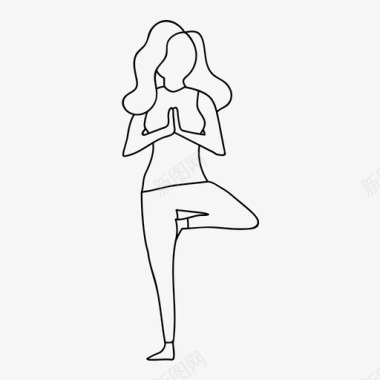 女子瑜伽成人健身图标