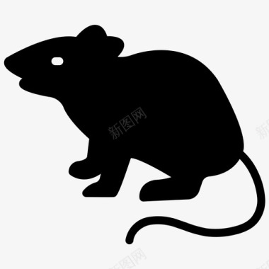 老鼠老鼠啮齿动物动物字形图标图标