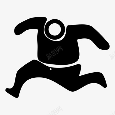 相框素描跳跃人跑图标