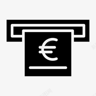 火焰欧元图标取款机自动取款机现金图标