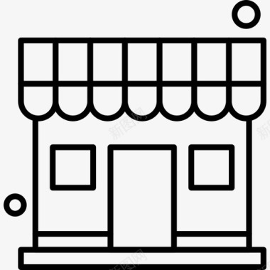 拐角处商店电子商务购物图标