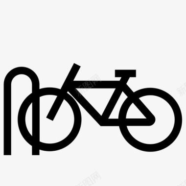 自行车停车场自行车架自行车支架图标