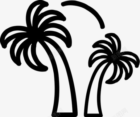 椰子树棕榈树海滩椰子树图标