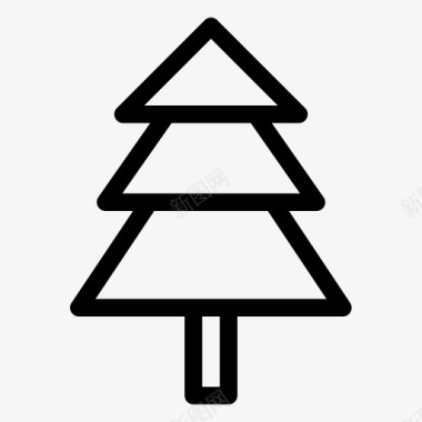 冬天的标志松树圣诞节冬天图标