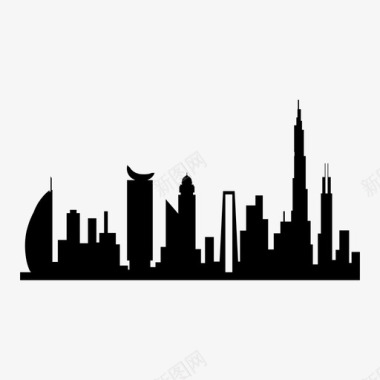 迪拜城市天际线图标