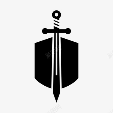 剑和盾战斗战争图标