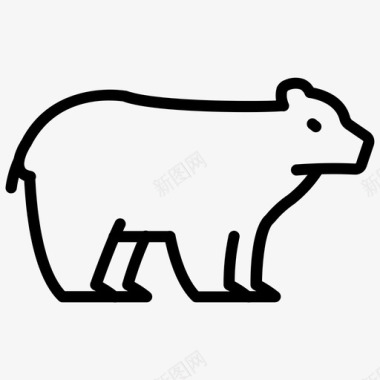 北极熊棕熊野生动物图标