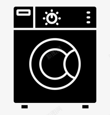 洗衣图标洗衣机家用雕文图标