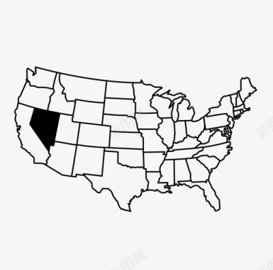 内华达州美国西部图标