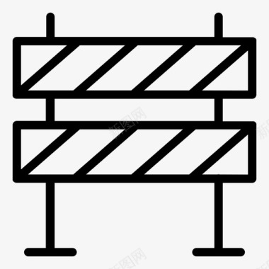 反光路障路障封闭施工图标