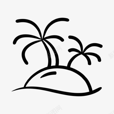 椰子树海滩椰子树海洋图标