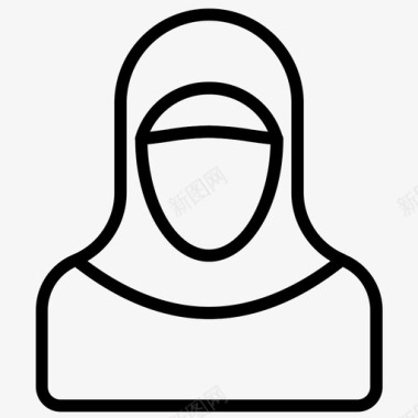 修女头巾穆斯林穆斯林妇女图标