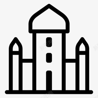 建筑与城市宫殿教堂美术图标