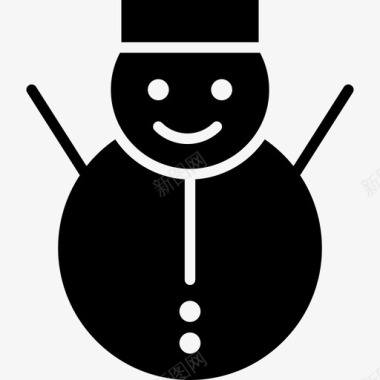 雪圣诞节雪人图标