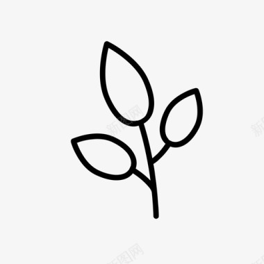花草枝叶叶枝自然图标