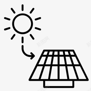 再相见太阳能电池板电力能源图标