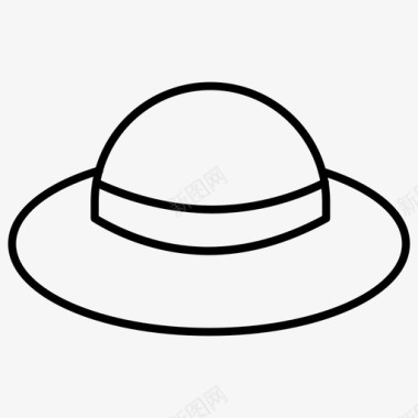 帽子帽子沙滩帽太阳帽图标
