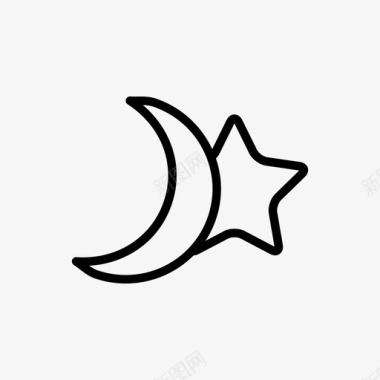 星星和月亮占星术月光图标