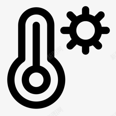 热的温度太阳温度计图标