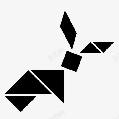 兔子七巧板解决方案创意拼图图标