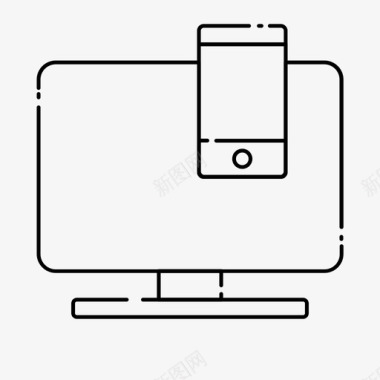 商务手机海报设备连接网络图标