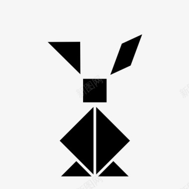 兔子兔子七巧板解决方案创意拼图图标