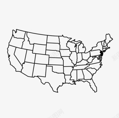 新泽西州新英格兰州美国图标