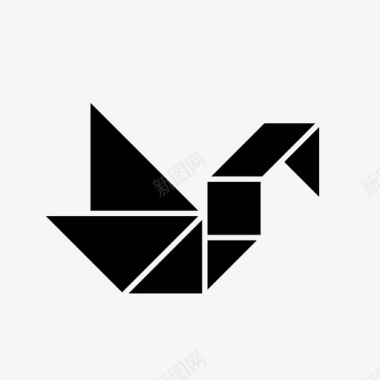 折纸天鹅七巧板鸟折纸图标
