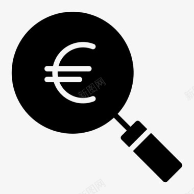 火焰欧元图标搜索电子商务欧元图标