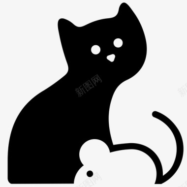 猫和老鼠小猫啮齿动物图标